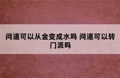 问道可以从金变成水吗 问道可以转门派吗